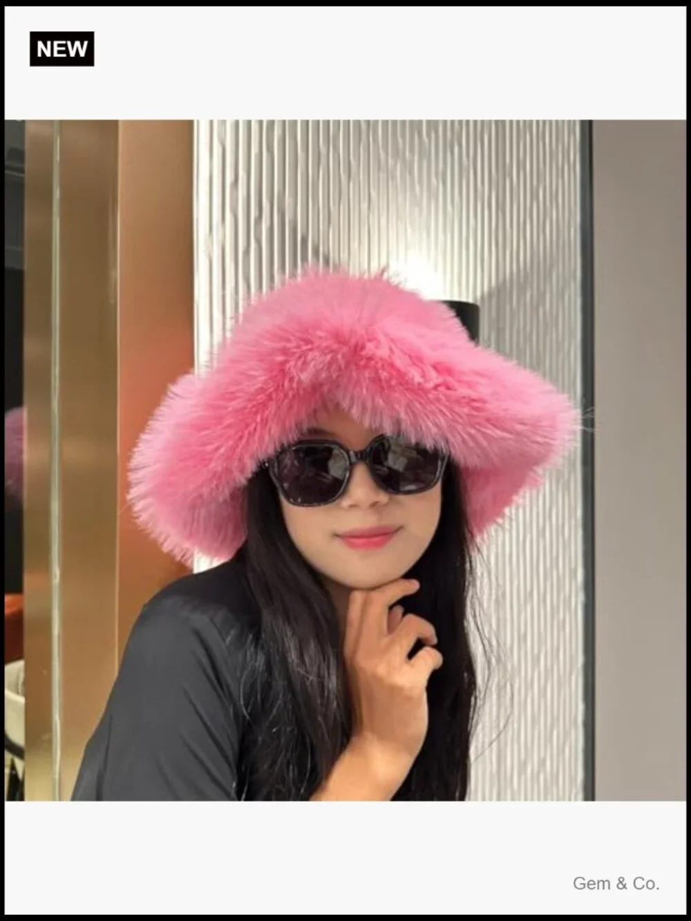Faux Fur Bucket Hat, Fluffy Wide Brim Winter Hat, Fashion Furry Fisherman Cap